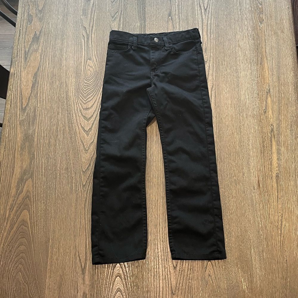 Wrangler Kids Black Straight Leg Cotton Pants Size 7